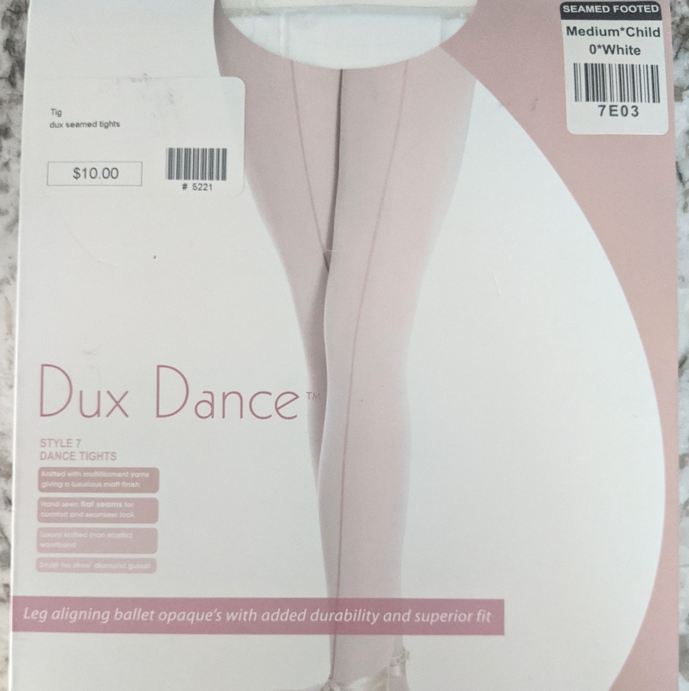 Dux Dance White ballet tights
